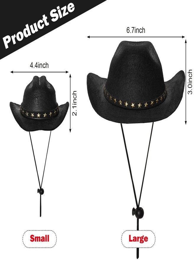 Fumwase Pet Cowboy Costume Halloween Costumes for Dogs Cat Cowboy Hats with Bandana Scarf Costume Accessories Dog Cat (Black hat + Red, Small) - Image 3